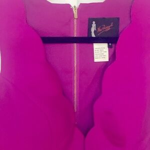 Hot Pink v neck Dress by McDoggal never worn Can be